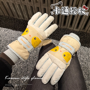 可爱手套女冬季骑行防滑电瓶车加绒加厚防风保暖触屏户外滑雪骑车