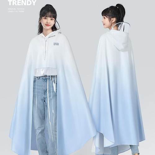 雨衣电动车女款渐变加大加厚