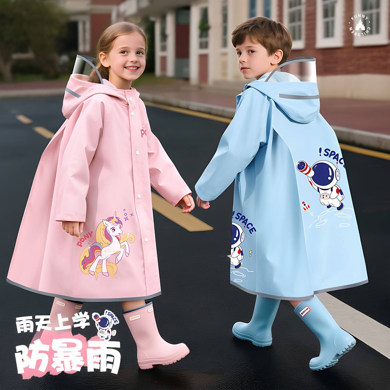 加大书包位儿童雨衣学生专用图片