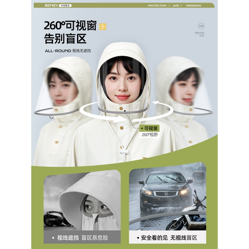 A101高清大面罩款雨披—镜片配件（限本店A101款大面罩雨衣使用）