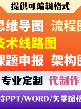 专业定制思维导图课题架构图各类ppt逻辑图表viso/word技术线路图