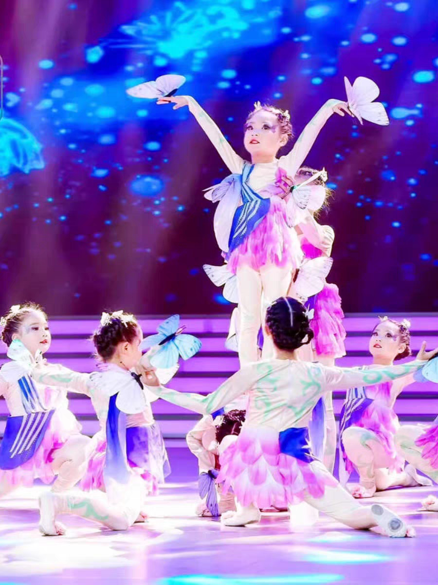 儿童晓春飞蝶舞蹈服蝴蝶泉边儿童演出服彩蝶飞蝴蝶舞蹈道具女纱裙