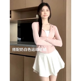 紧身瑜伽服外套女小个子短款 冰丝防晒衣女款 修身 2025新款 上衣 夏季