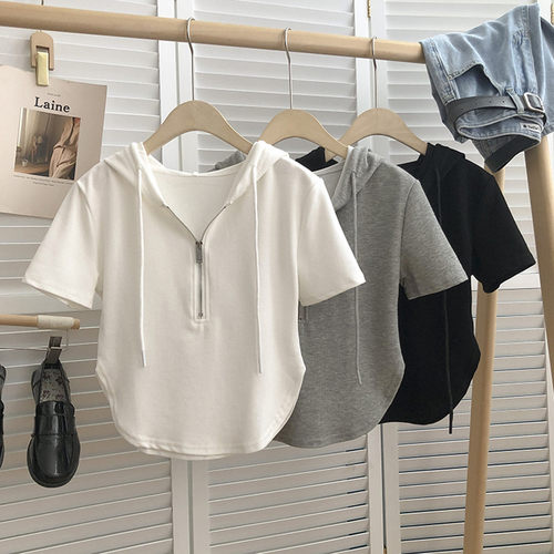 短袖T恤百搭薄款OL风格冰丝女