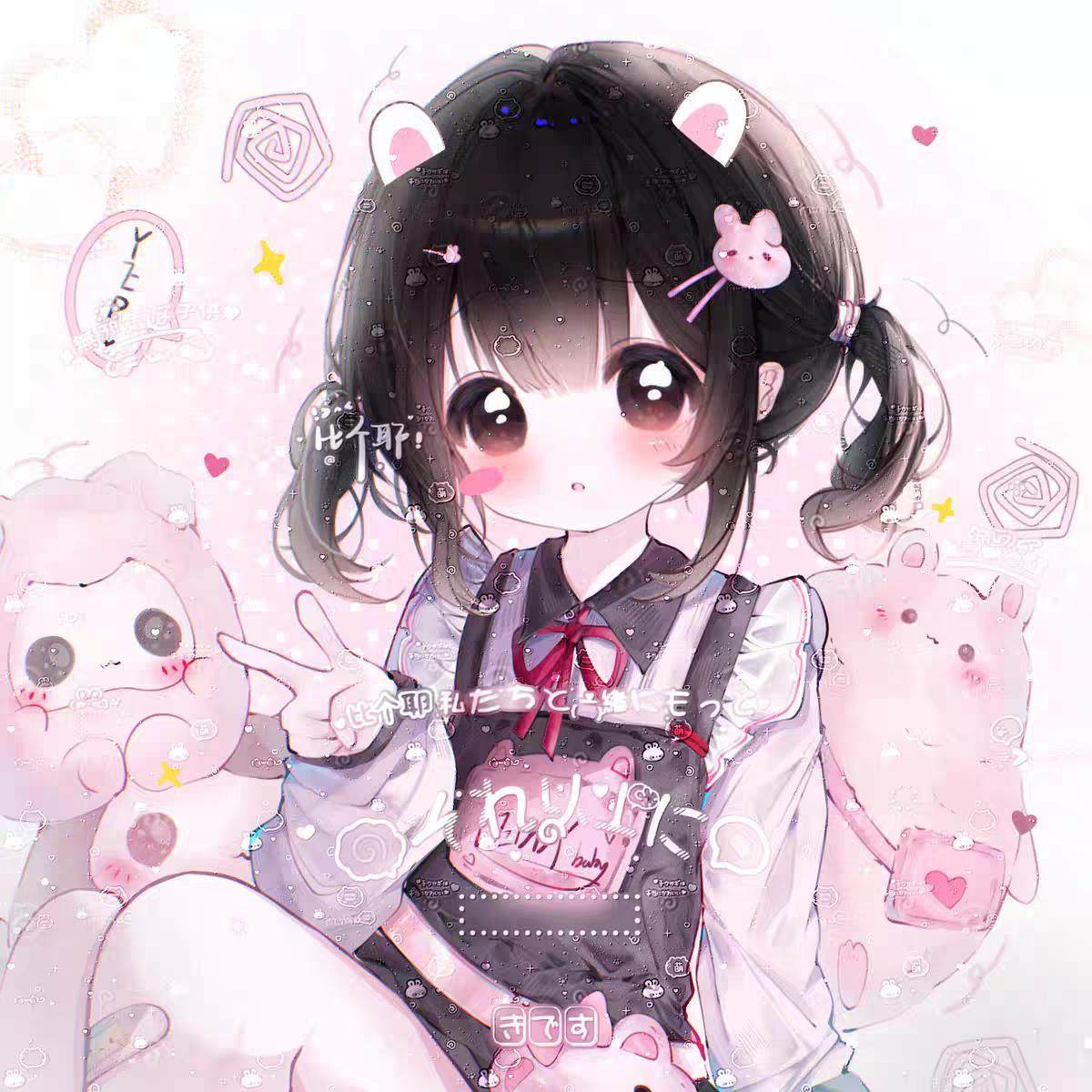 打包60张 萌物番伊伊直购 卡通女生动漫头像扭蛋原创圈高清无水印