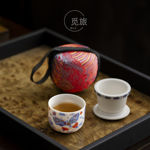 国潮迷你旅行茶具茶水分离