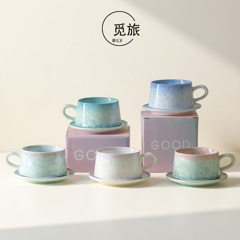 轻奢结晶釉冰花陶瓷小清新咖啡杯