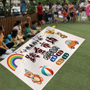 幼儿园儿童跳蚤市场摆摊挂布爱心义卖摊位广告桌布义卖集市地摊布