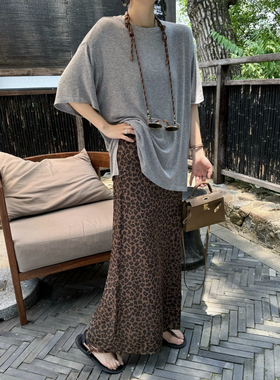 OWISH 豹意思太时髦了 都得买的定染缎面豹纹裙