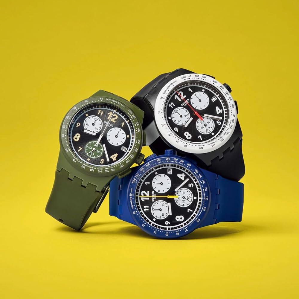 swatch斯沃琪瑞士手表男女表运动计时户外休闲三眼石英表susn419