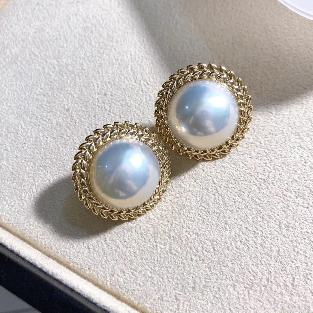 『有名堂』裸珠收藏级尺寸20mm直径极光马贝珍珠耳钉 客户定制,珠宝/钻石/翡翠,耳饰,淘宝优惠券,粉丝福利购,淘宝优惠卷