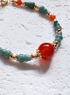 青葫绾｜蓝水翡翠玛瑙手链国风手链小众配饰