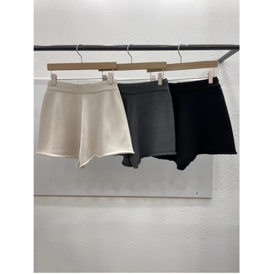 松紧腰东大门短裤阔腿针织