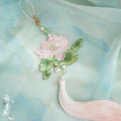 云深雾浅 原创汉服配饰古风刺绣莲花禁步流苏挂饰旗袍压襟 小荷花