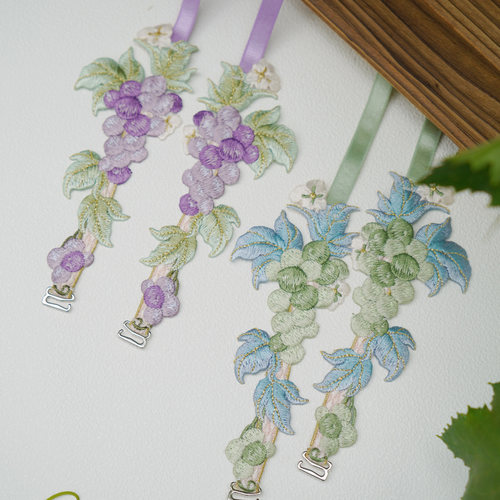 云深雾浅 七夕葡萄 原创汉服刺绣肩带可调节替换齐胸裙替换配饰