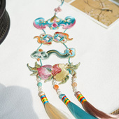 云深雾浅 原创双面刺绣汉服禁步古风挂饰百搭多用途挂件 五福临门