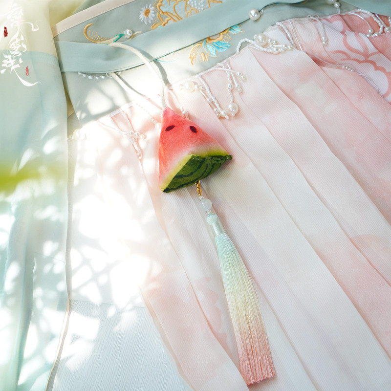 西瓜香囊流苏挂件汉服配饰