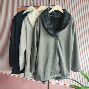 霓虹家秋冬一粒扣加绒保暖女短外套夹克外搭上衣11