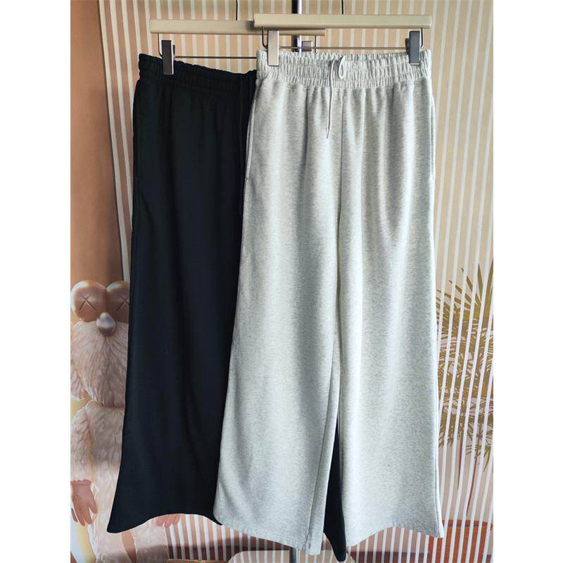 美国订单 25春季高棉针织薄绒款大码休闲裤直筒裤宽松