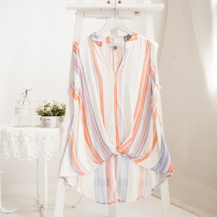 福利夏新女无袖背心t恤条纹上衣加肥加大码300斤 XS-3X1