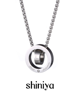 LOVE双环相扣钛钢项链