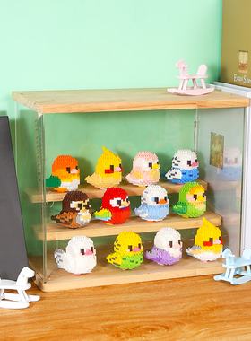 正版创意鹦鹉小鸟益智玩具小孩儿童小颗粒拼装积木男女孩礼物科教