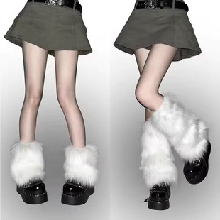 【雪地穿搭毛毛袜套】新款皮草腿套女狐狸毛冬季护膝腿套百搭脚套