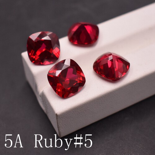 5A肥正方戒面裸石天然版切红宝石戒指配石DIY镶嵌配石Ruby#5