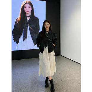 超好看小个子机车pu皮夹克 2026新款 韩系黑色皮衣外套女短款 春秋季