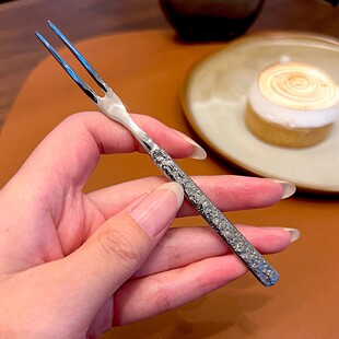 网红304不锈钢甜品叉蛋糕点心叉子咖啡精致水果叉吃蛋糕的叉子