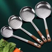 家用不锈钢漏勺加厚大号捞勺饺子厨房过滤网笊篱商用火锅沥水勺子