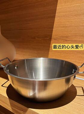304不锈钢碗双耳碗泡面碗沙拉碗早餐麦片碗火锅嗦粉碗备菜小碗
