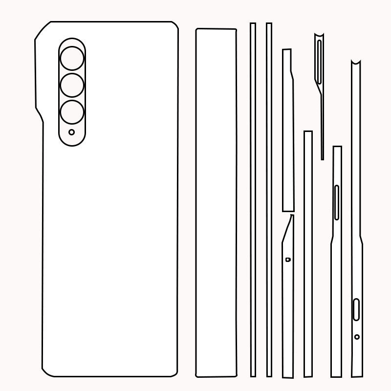 三星fold4边框膜钢化水凝膜边缘框贴zfold4手机贴膜转轴中轴四周