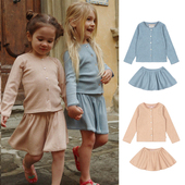 中小童外套可爱上衣半裙套装 26春夏新款 ks金银丝系列女童针织开衫