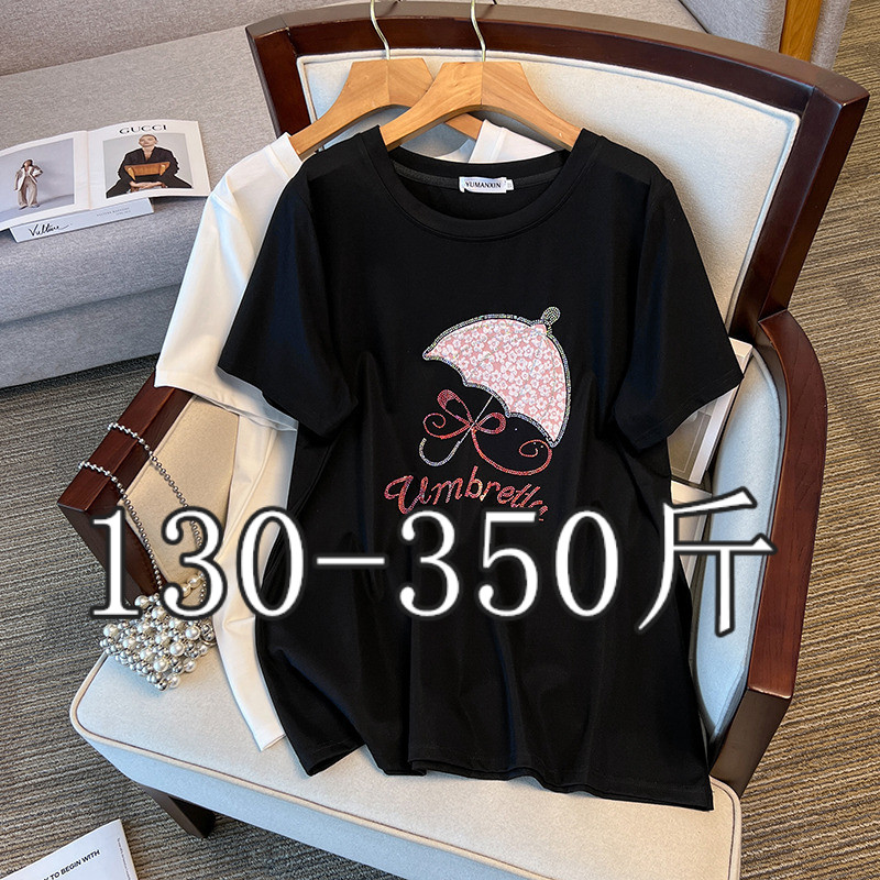 特大碼加肥短袖寬松2024年夏季棉