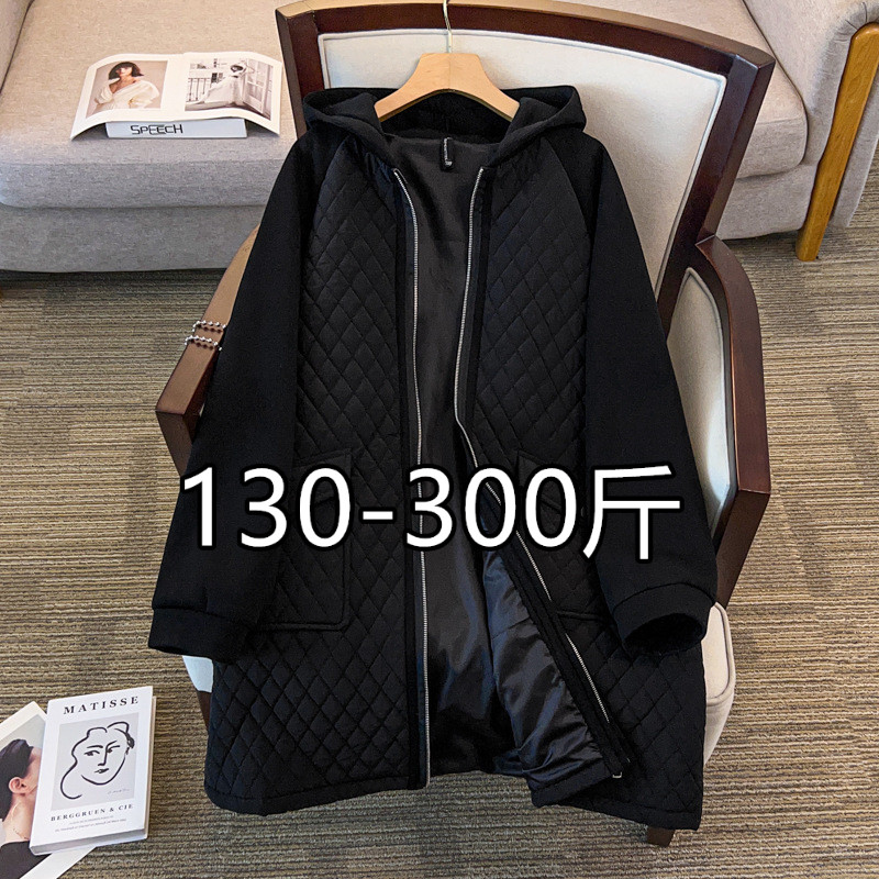 休闲宽松百搭连帽棉服外套