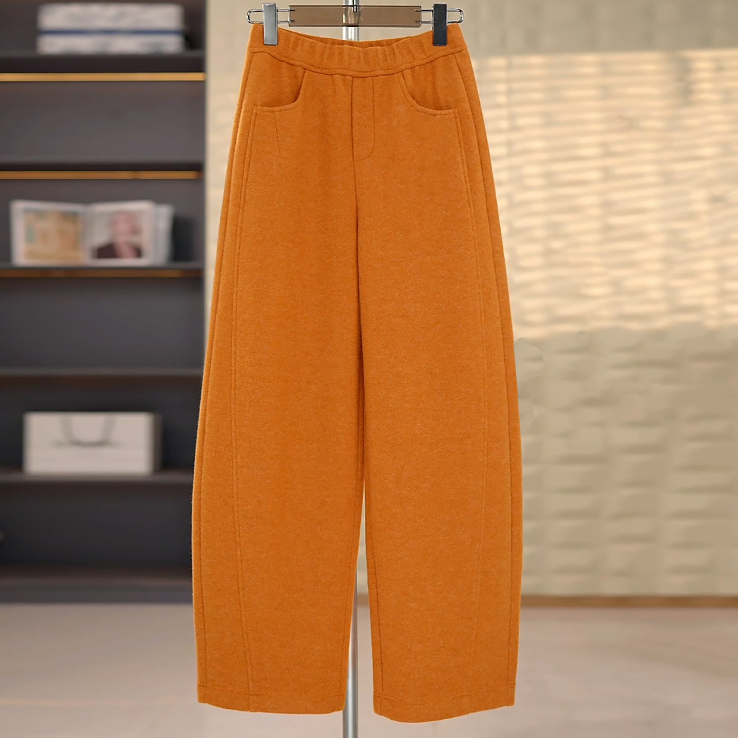 冬季加厚抗皱抗起球绵羊毛休闲裤