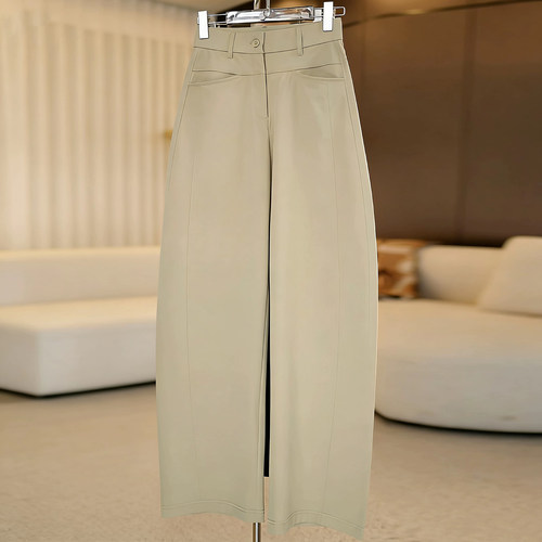 百搭显瘦直筒立体裁剪弯刀休闲裤