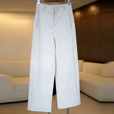 气质简约百搭高腰显瘦抗皱休闲裤