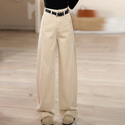 百搭显瘦高腰窄版直筒牛仔弯刀裤