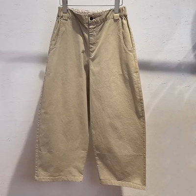 卡其色宽松阔腿简约百搭九分休裤
