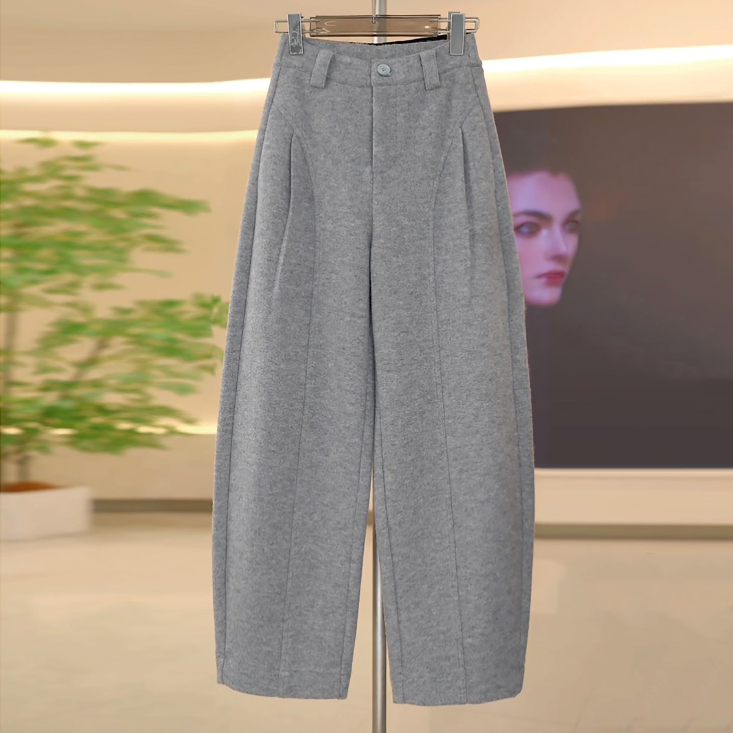 Ader绵羊毛弯刀休闲裤女2025冬季新款高腰百搭显瘦加厚保暖香蕉裤,女装/女士精品,大码裤装,淘宝优惠券,粉丝福利购,淘宝优惠卷