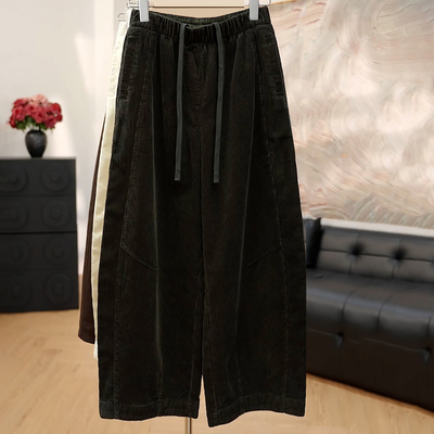 复古灯芯绒时尚百搭九分休闲裤女