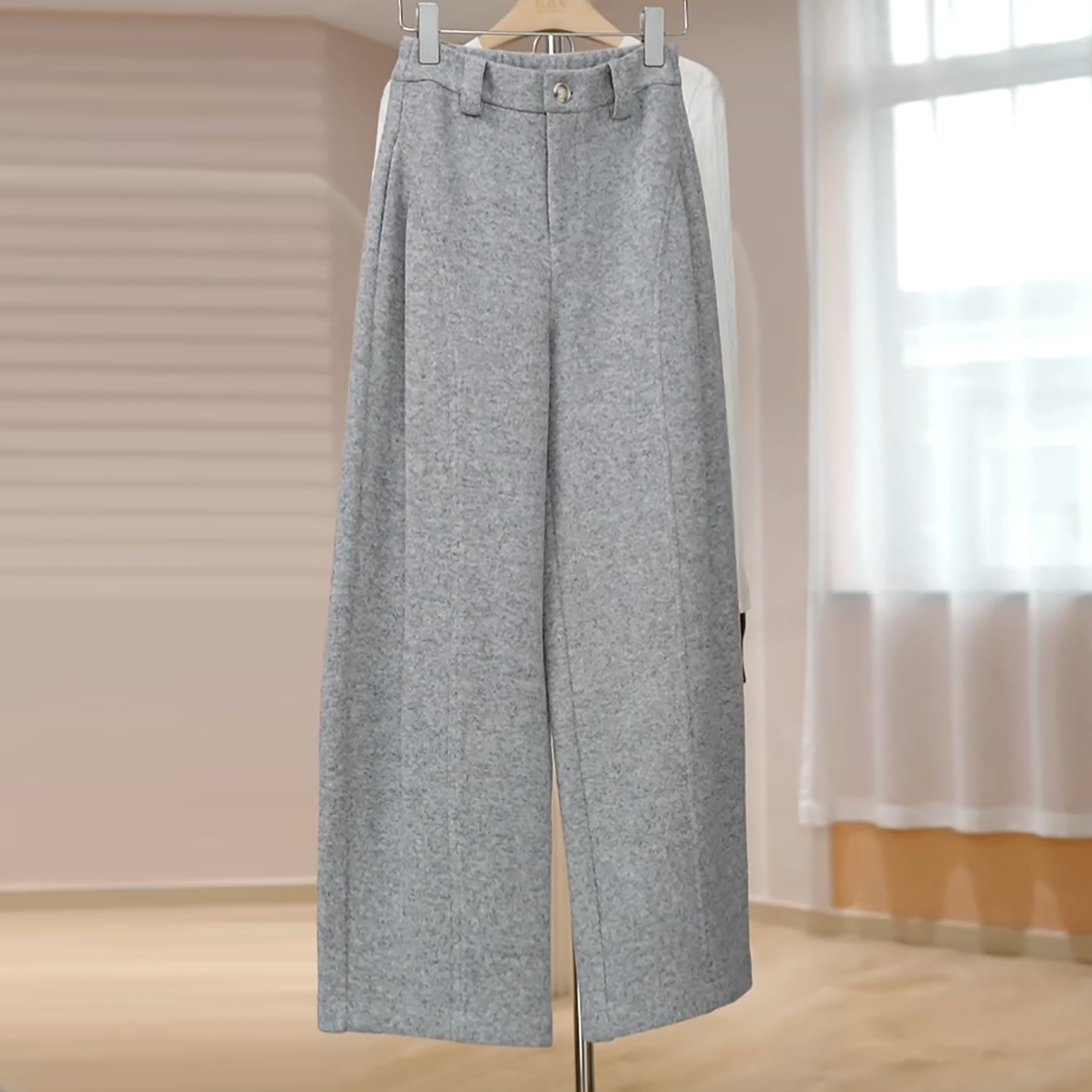 气质百搭加厚保暖绵羊毛休闲裤