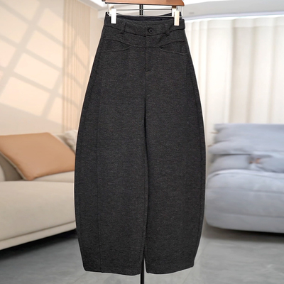 气质简约羊毛加绒遮胯显瘦弯刀裤
