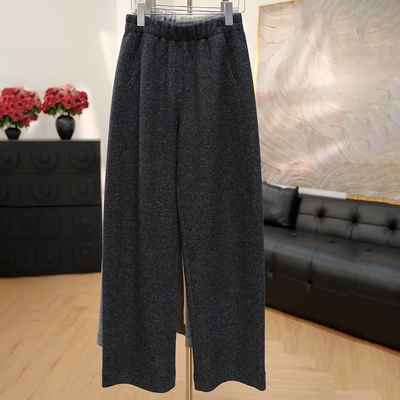 绵羊毛舒适时尚简约阔腿弯刀裤女