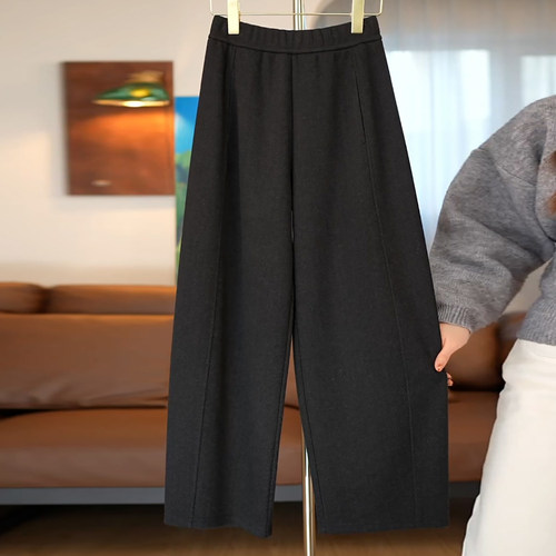 醋酸羊毛百搭显瘦保暖阔腿休闲裤