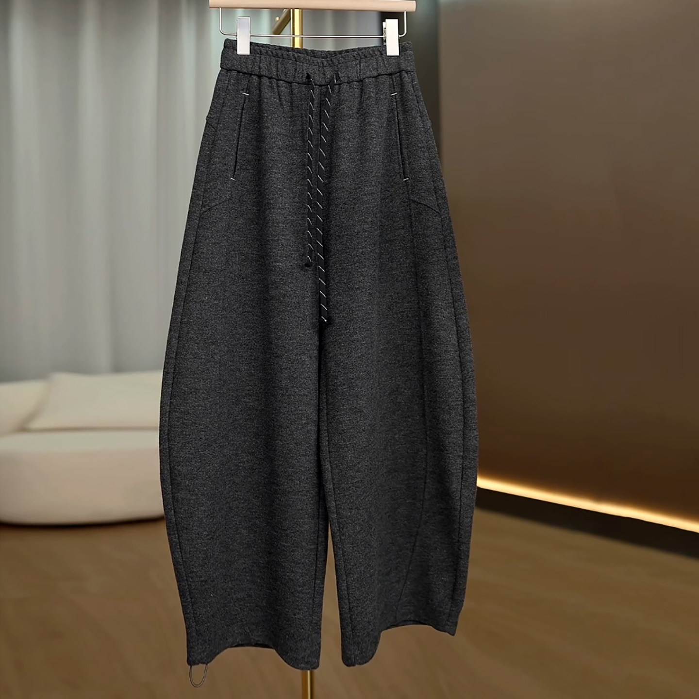 Ader羊毛保暖阔腿弯刀裤女2025冬季新款百搭舒适显瘦垂感休闲裤子,女装/女士精品,大码裤装,淘宝优惠券,粉丝福利购,淘宝优惠卷