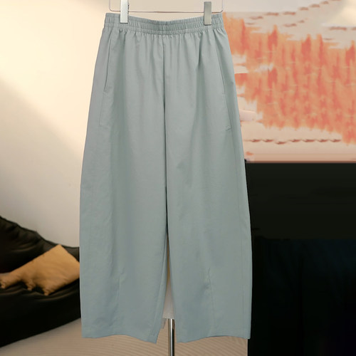 宽松遮胯显瘦时尚百搭九分弯刀裤