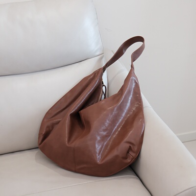 软皮hobo腋下托特包大容量女款